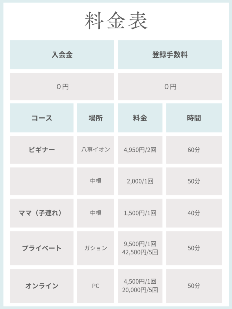 名古屋市瑞穂区・昭和区・天白区のピラティス教室・習い事　安い